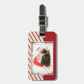 クリスマスライト付きサンタハットのクリスマスプグ ラゲッジタグ (正面縦)