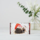 クリスマスライト付きサンタハットのクリスマスプグ 名刺 (スタンド正面)