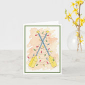 クリスマスライト付きパドル カード (黄色い花)