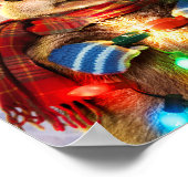 クリスマスライト付きプレーリー犬 ポスター (角)