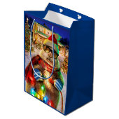 クリスマスライト付きプレーリー犬 ミディアムペーパーバッグ (裏面アングル)