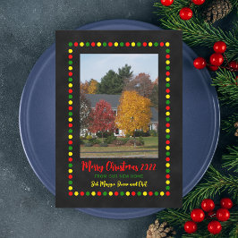 クリスマスライト付き新しい住所の写真 招待状