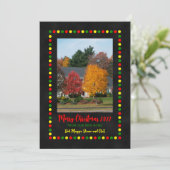 クリスマスライト付き新しい住所の写真 招待状 (スタンド正面)