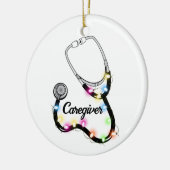 クリスマスライト付き聴診器メリークリスマスナース セラミックオーナメント (左)