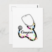 クリスマスライト付き聴診器メリークリスマスナース ポストカード (正面/裏面)