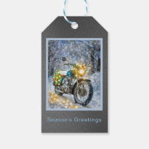 クリスマスライト付き自動二輪車