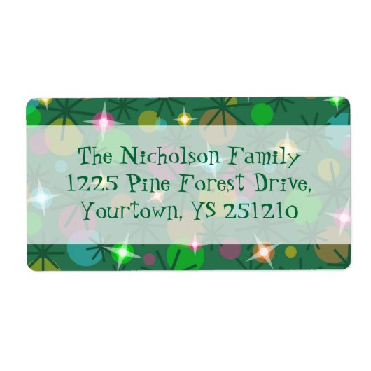 クリスマスライト住所 シールラージセンター文字 ラベル (正面)