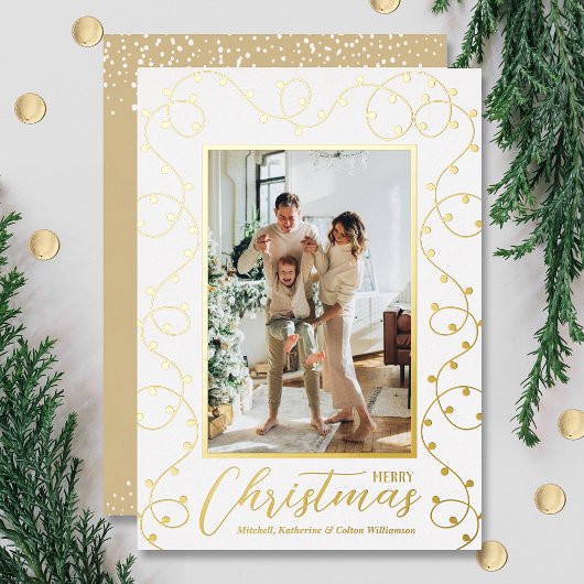 クリスマスライト写真 箔シーズンカード