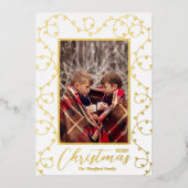 クリスマスライト写真 箔シーズンカード (正面)