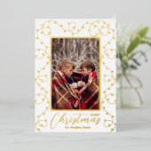 クリスマスライト写真 箔シーズンカード (立ち正面)