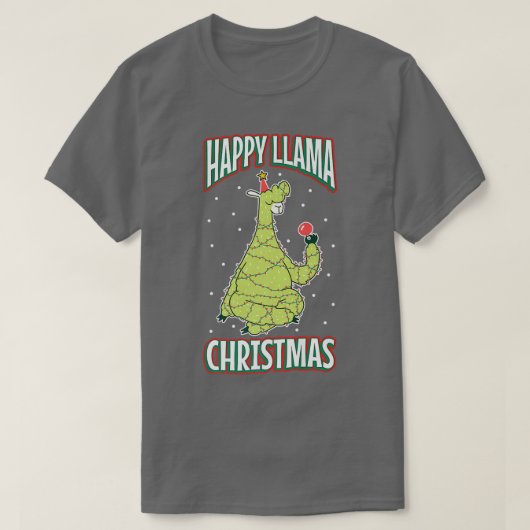 クリスマスライト冬の休日ハッピーアニマル自然 Tシャツ (デザイン正面)