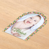 クリスマスライト冬の写真誕生のお知らせ アクリル招待状 (レイダウン)