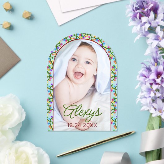 クリスマスライト冬の写真誕生のお知らせ アクリル招待状 (インサイチュ (ウェディング))