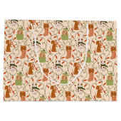 クリスマスライト動物のパターン黄色 ラージペーパーバッグ (裏面)