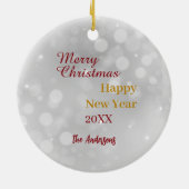 クリスマスライト包まれたのダックスシュント犬 セラミックオーナメント (裏面)