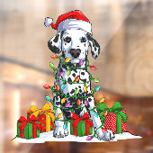 クリスマスライト包まれたのダルマチアンサンタハット ウィンドウサイン (シート2)