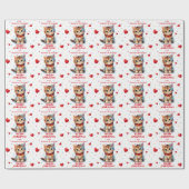 クリスマスライト包まれたの可愛い子猫たち孫 ラッピングペーパー (フラット)