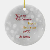 クリスマスライト包まれたを彩る可愛いビーグル犬 セラミックオーナメント (裏面)