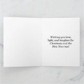 クリスマスライト包まれたを彩る可愛いペンギン カード (内部)