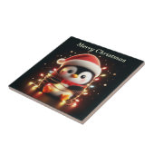 クリスマスライト包まれたを彩る可愛いペンギン タイル (側面)