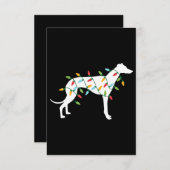 クリスマスライト可愛いギフト犬の愛にグレイハウンド サンキューカード (正面/裏面)