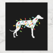 クリスマスライト可愛いギフト犬の愛にグレイハウンド ワインラベル (シングルラベル)