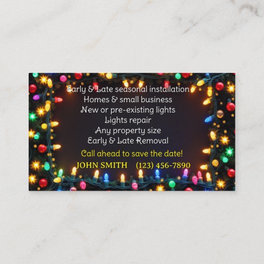 クリスマスライト名刺 名刺 (裏面)