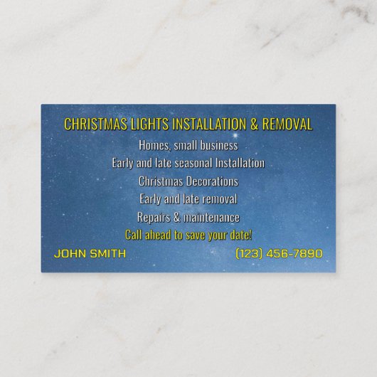クリスマスライト名刺 名刺 (裏面)