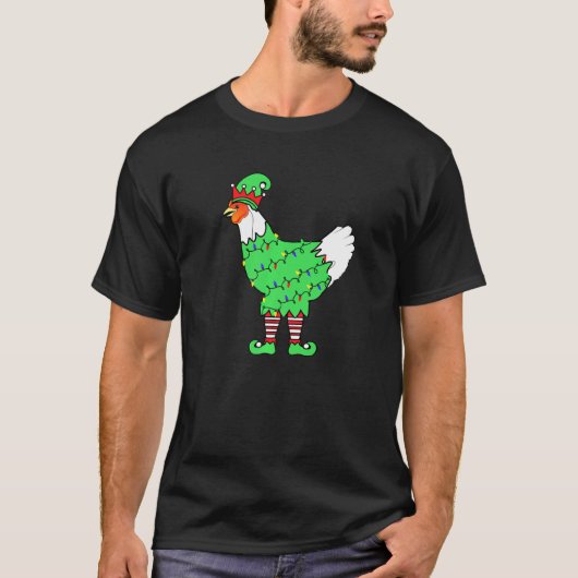 クリスマスライト小妖精や小人チキンチキン Tシャツ (正面)