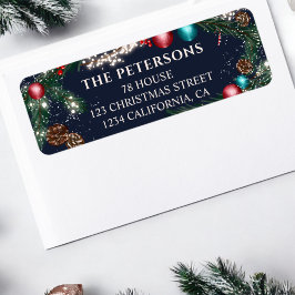 クリスマスライト松の枝ススノーブルーフェスティバル ラベル