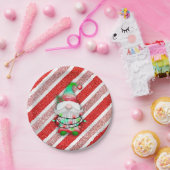 クリスマスライト格言オンキャンディーケーングリッター ペーパープレート (パーティー)