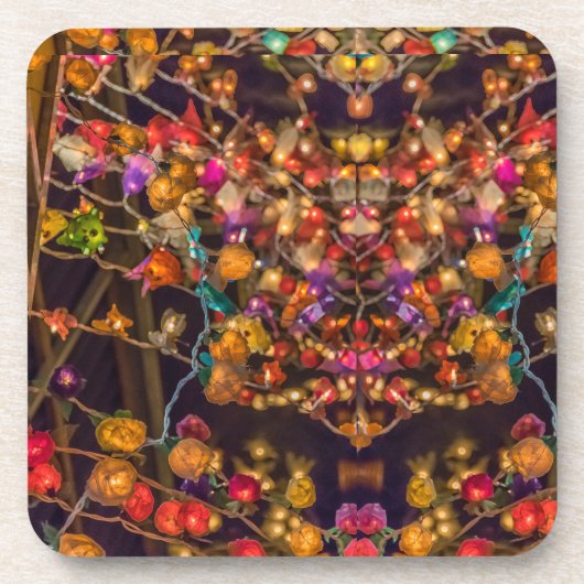 クリスマスライト正方形のプラスチックのコースター コースター (正面)