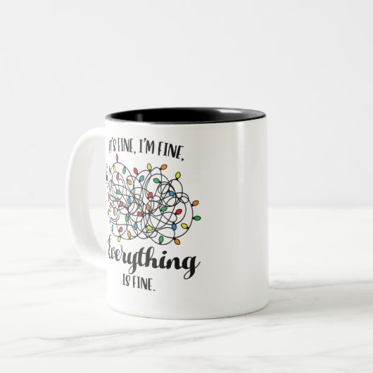 クリスマスライト私は素晴らしすべて素晴らし ツートーンマグカップ (正面左)