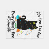 クリスマスライト素晴らしは全てキャッ素晴らしクM フリースブランケット (正面(横))