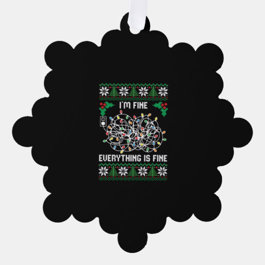 クリスマスライト素晴らしは全て醜い素晴らし オーナメントカード (正面)