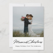 クリスマスライト結婚したクリスマスの新着写真 シーズンカード (正面)