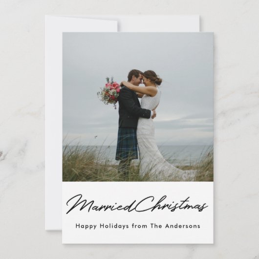 クリスマスライト結婚したクリスマスの新着写真 シーズンカード (正面)