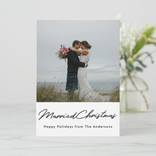 クリスマスライト結婚したクリスマスの新着写真 シーズンカード (スタンド正面)