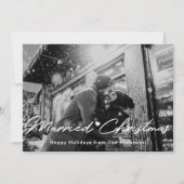 クリスマスライト結婚したクリスマスフォトオーバーレイ シーズンカード (正面)