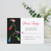 クリスマスライト結婚の返信カード (スタンド正面)