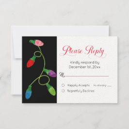 クリスマスライト結婚の返信カード