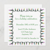 クリスマスライト縁ど招待状 招待状 (正面/裏面)