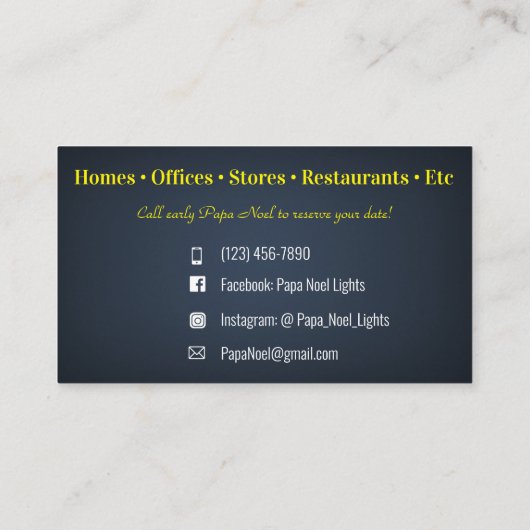 クリスマスライト設置名刺 名刺 (裏面)