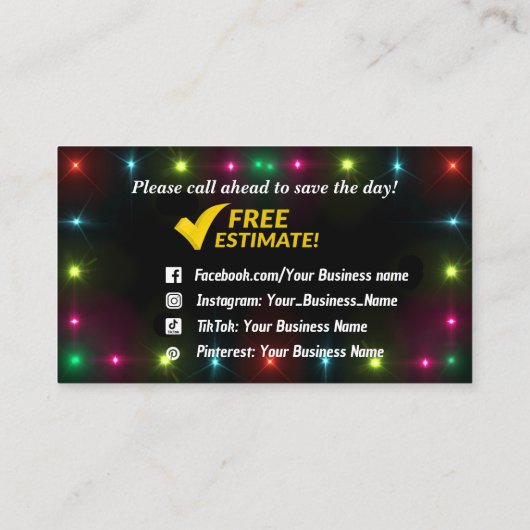 クリスマスライト設置名刺 名刺 (裏面)