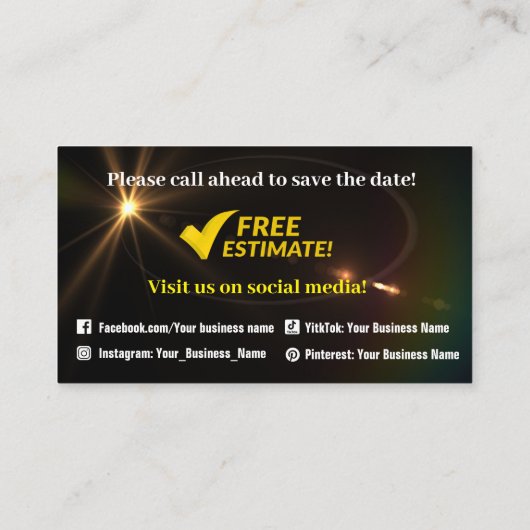 クリスマスライト設置名刺 名刺 (裏面)