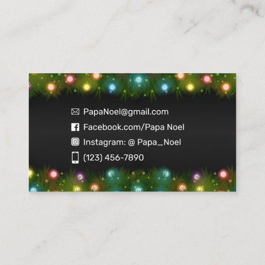 クリスマスライト設置名刺 名刺 (裏面)