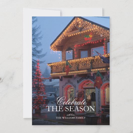 クリスマスライト飾における小さな町の店 招待状 (正面)
