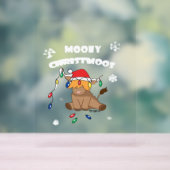 クリスマスライト高地の牛の醜いセーターのクリスマス アクリルサイン (ニュートラル)