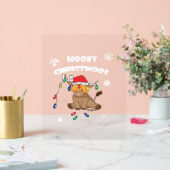 クリスマスライト高地の牛の醜いセーターのクリスマス アクリルサイン (ウェディング)