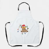 クリスマスライト高地の牛の醜いセーターのクリスマス エプロン (正面)